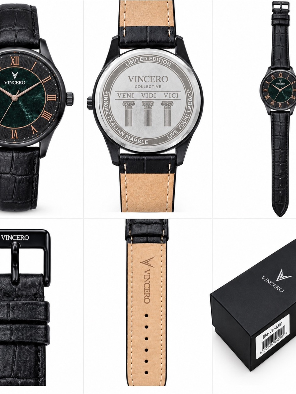 Vincero Italian Marble Black Verde Bla-Ver-MO1 Limited Edition Watch